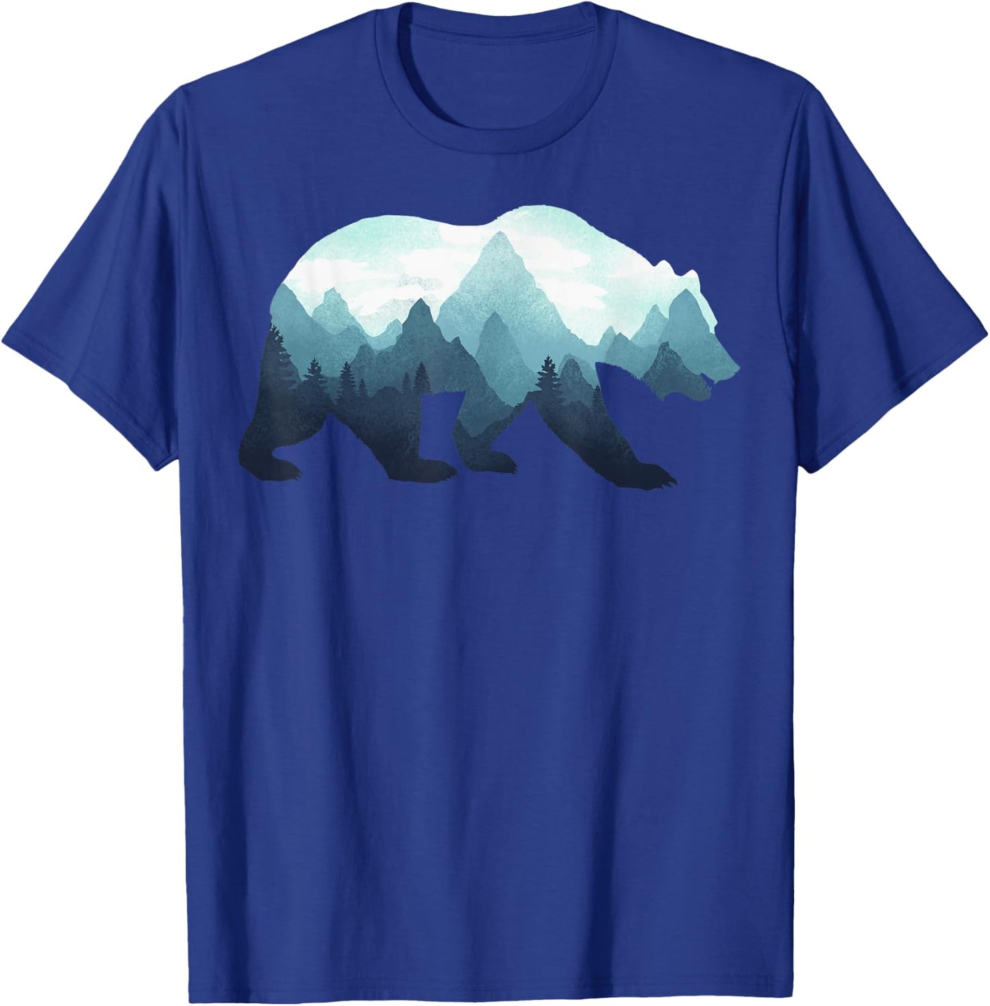 Bear Double Exposure Surreal Wildlife Animal T-Shirt - T-Shirt | Royal