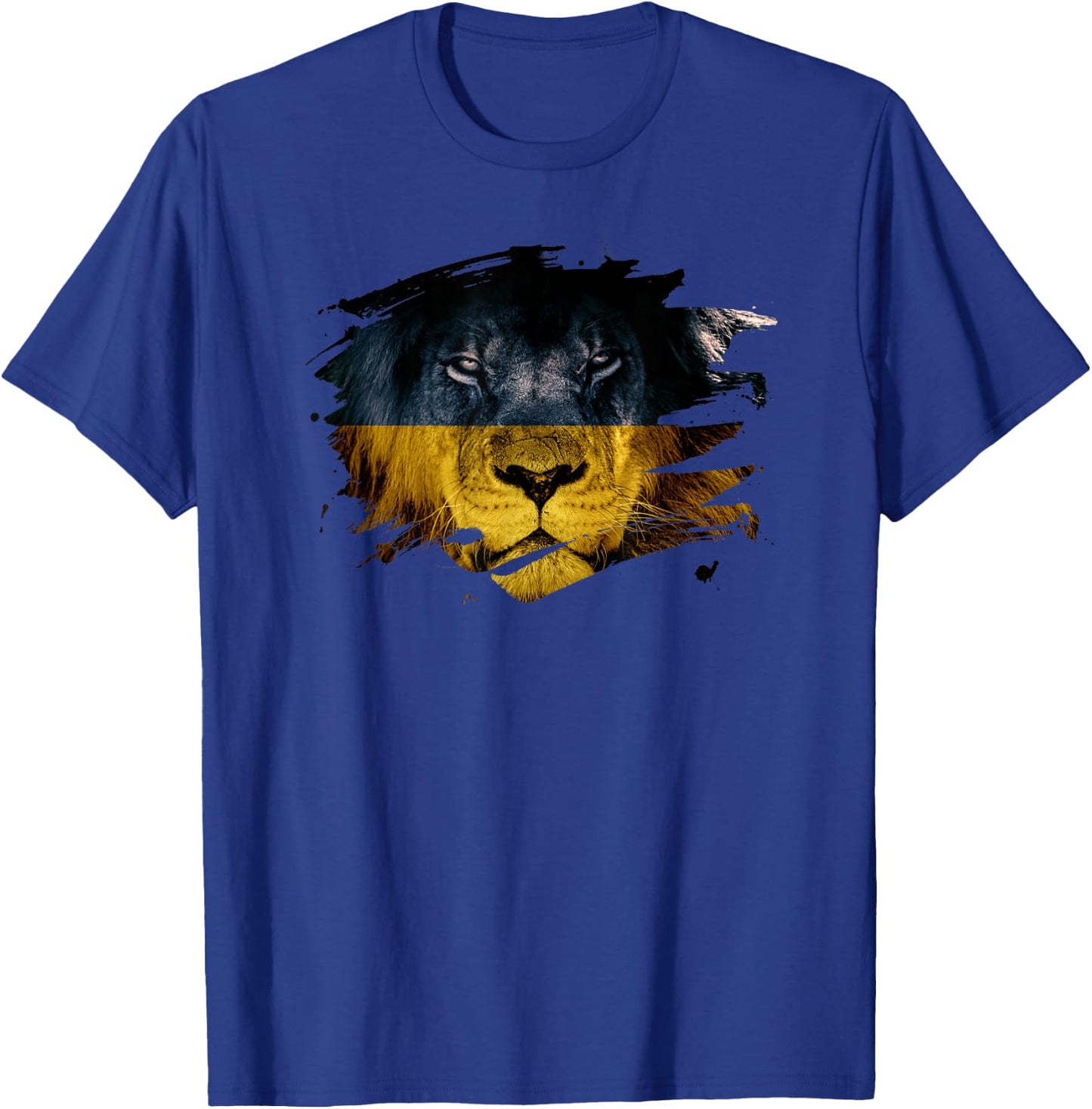 Ukraine Flag & African Lion - Ukrainian Pride T-Shirt - T-Shirt | Royal