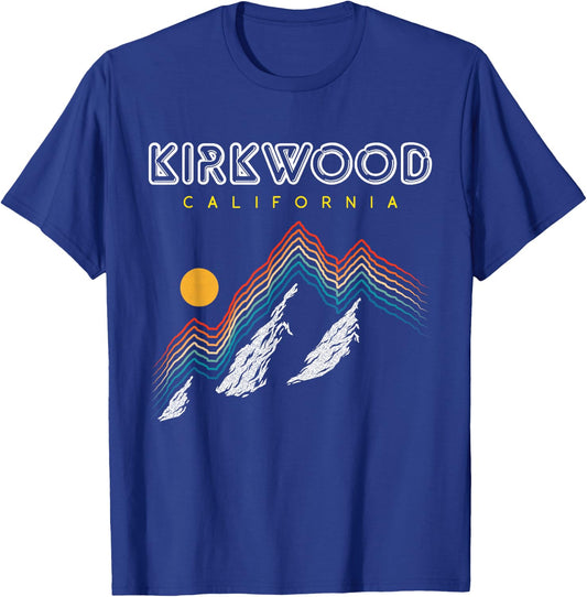 Kirkwood, California - USA Ski Resort 1980s Retro T-Shirt - T-Shirt | Royal