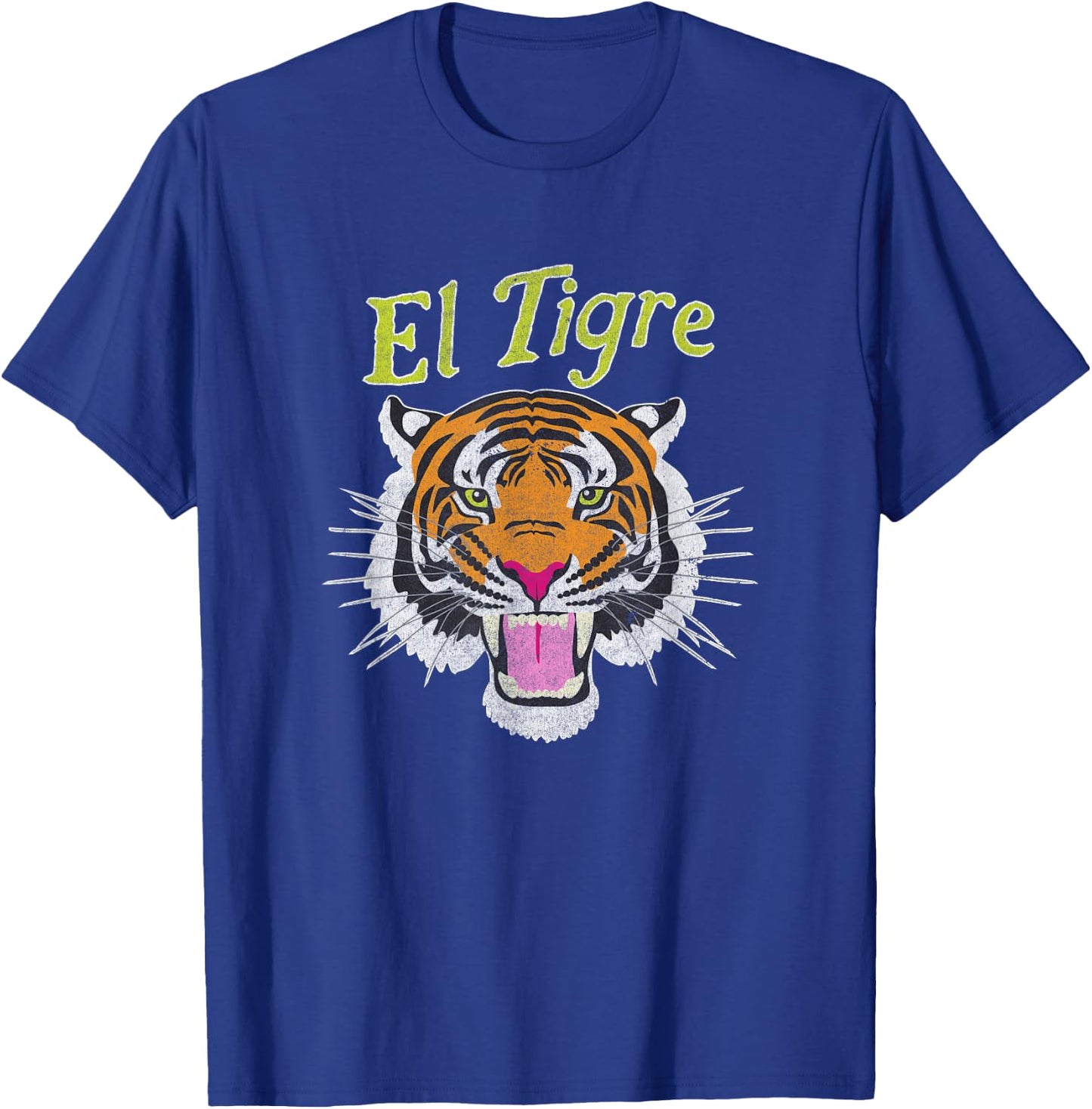 El Tigre Vintage Snarling Tiger Retro Men Women T-Shirt - T-Shirt | Royal
