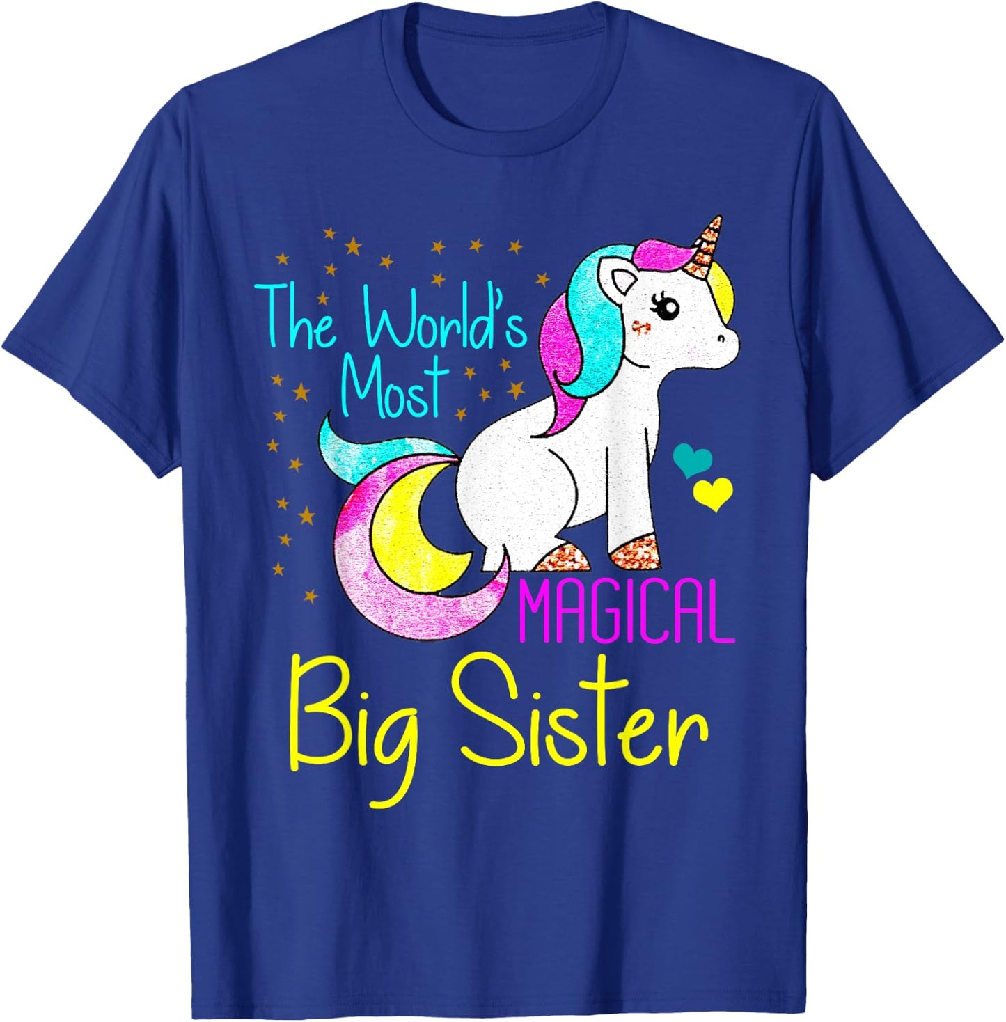 Magical Unicorn Big Sister Cute Funny Novelty Gift T-Shirt - T-Shirt | Royal
