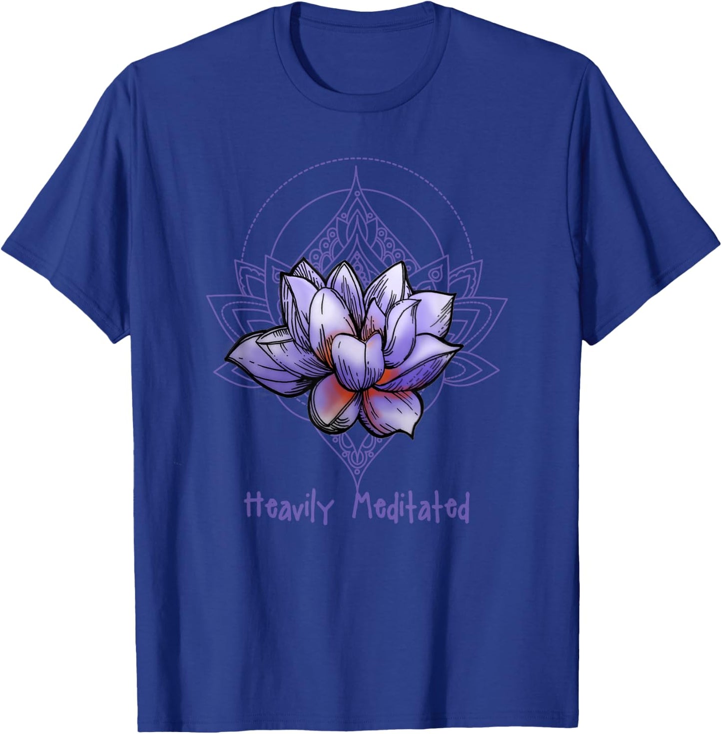 funny Heavily Meditated yoga shirt, mindfulness T-Shirt - T-Shirt | Royal