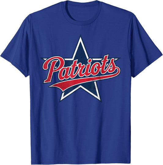 Patriots American Blue And Red Saying distress US flag color T-Shirt - T-Shirt | Royal