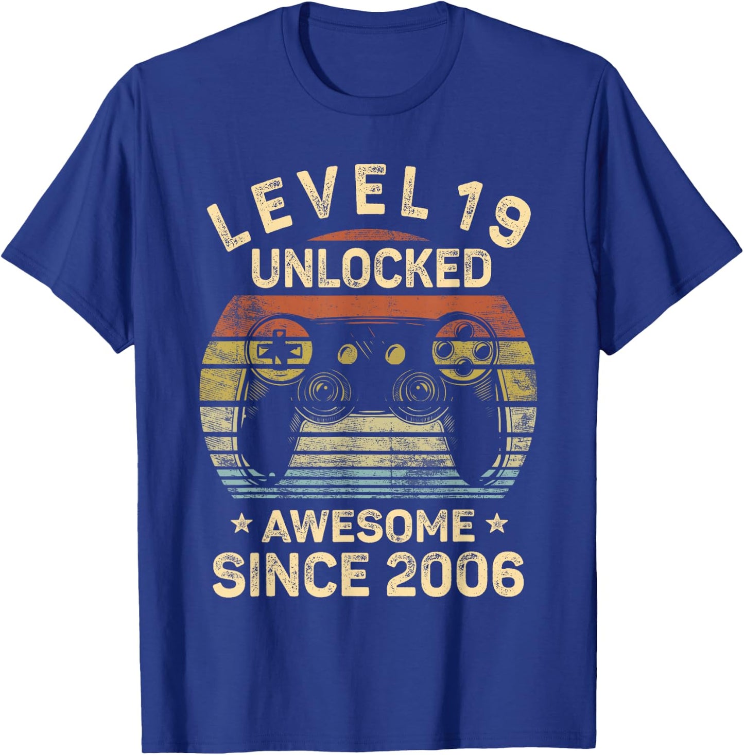 Level 19 Unlocked 19th Birthday 19 Year Old Gifts Gamer Bday T-Shirt - T-Shirt | Royal