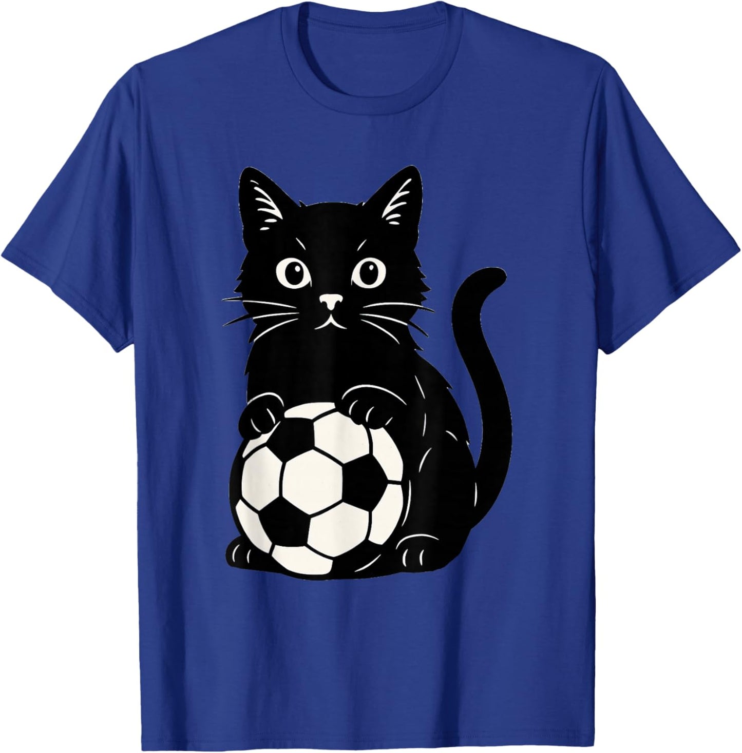 Funny Black Cat Soccer T-Shirt - T-Shirt | Royal
