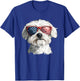 Patriotic Maltese USA Flag Sunglasses Dog Lover 4th Of July T-Shirt - T-Shirt | Royal
