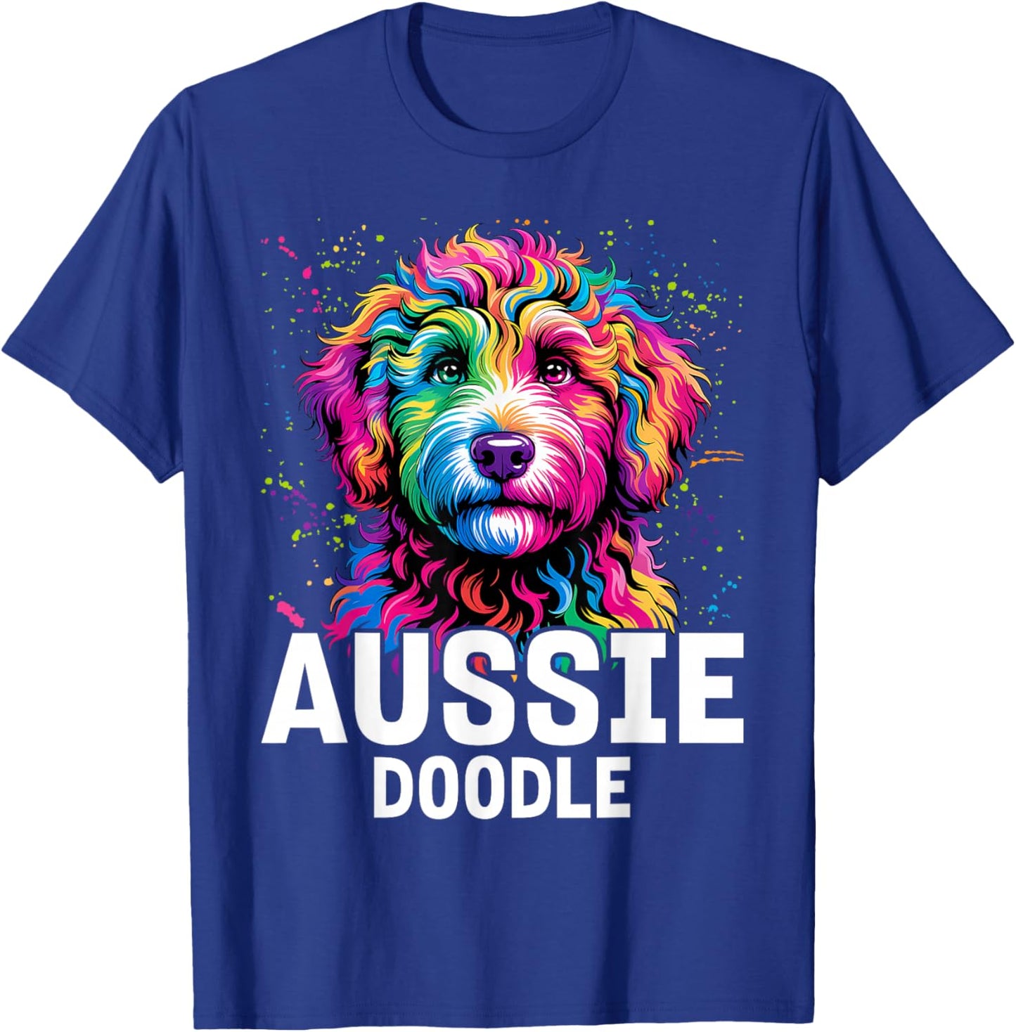 Aussiedoodle Aussie Doodle Puppy Dog Lover Colorful Black T-Shirt - T-Shirt | Royal
