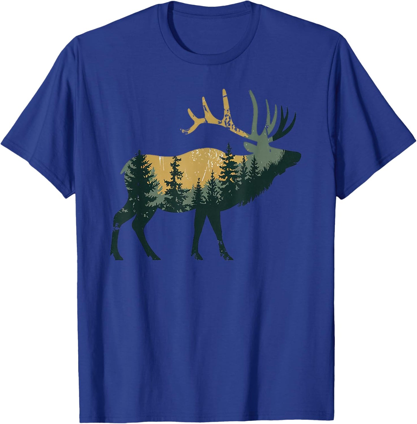 Elk Hunting Hiking Outdoor Camping Forest Men Women Elk T-Shirt - T-Shirt | Royal