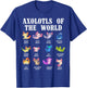 Axolotls of The World Kawaii Axolotl Animals Kids Boys Girls T-Shirt - T-Shirt | Royal