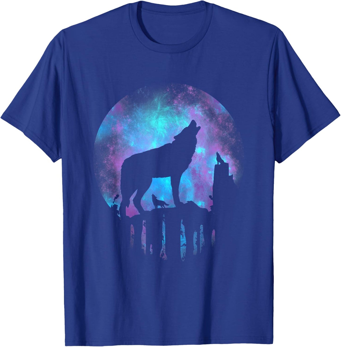 Wolf Galaxy Moon T-Shirt - T-Shirt | Royal