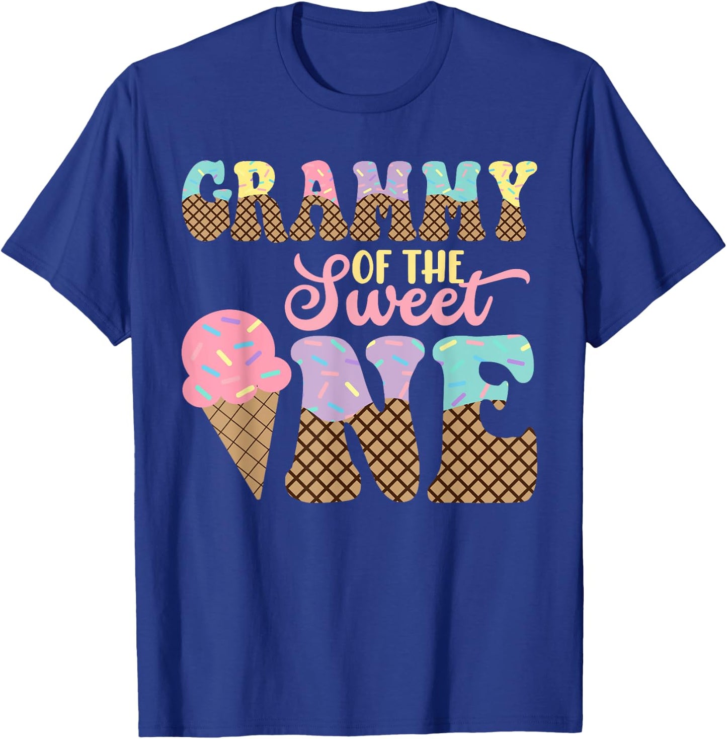 Grammy Of The Sweet One Ice Cream 1st First Birthday Family T-Shirt - T-Shirt | Royal