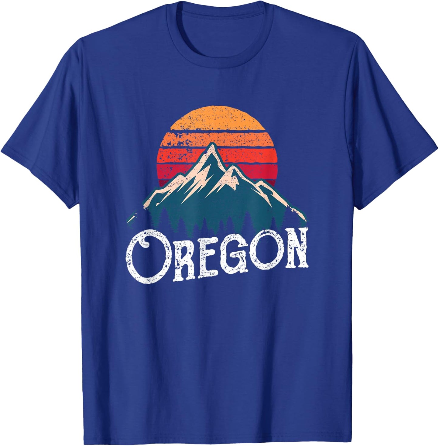 Retro Oregon OR Mountains Outdoor Wildness T-Shirt - T-Shirt | Royal