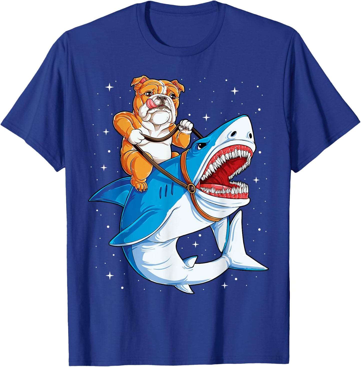 English Bulldog Shark T shirt Kids Space Galaxy Jawsome Gift T-Shirt - T-Shirt | Royal