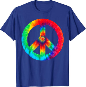 Cool Peace Sign Tie Dye For Boys And Girls T-Shirt - T-Shirt | Royal