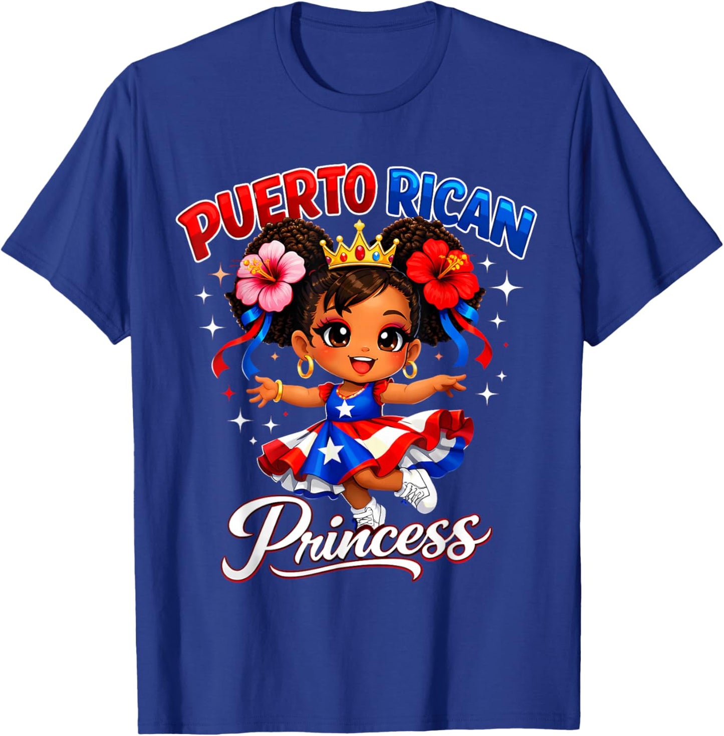 Puerto Rican Princess Puerto Rico Hispanic Heritage Girls T-Shirt - T-Shirt | Royal