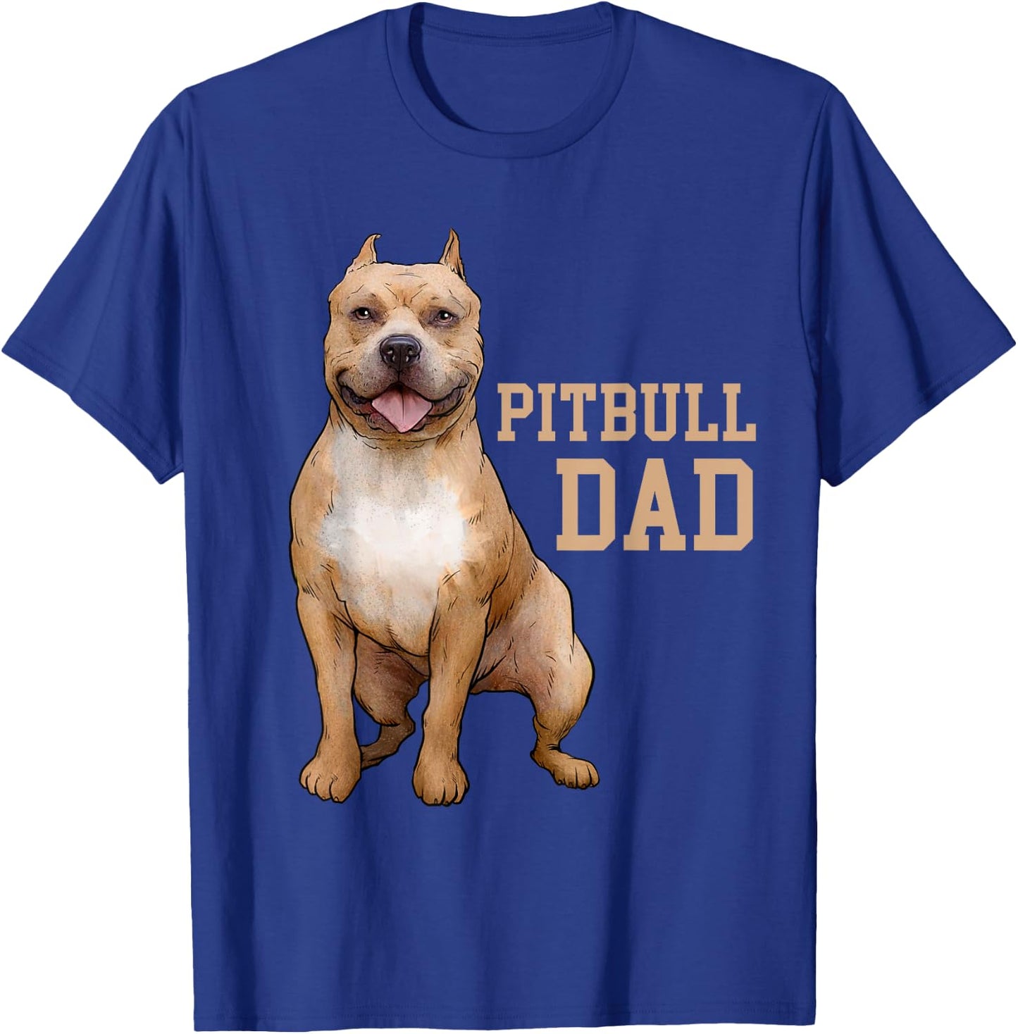 Pitbull Dad Pittie Dog Bully Pit Bull Papa Gift Fathers Day Women Kids T-Shirt - T-Shirt | Royal