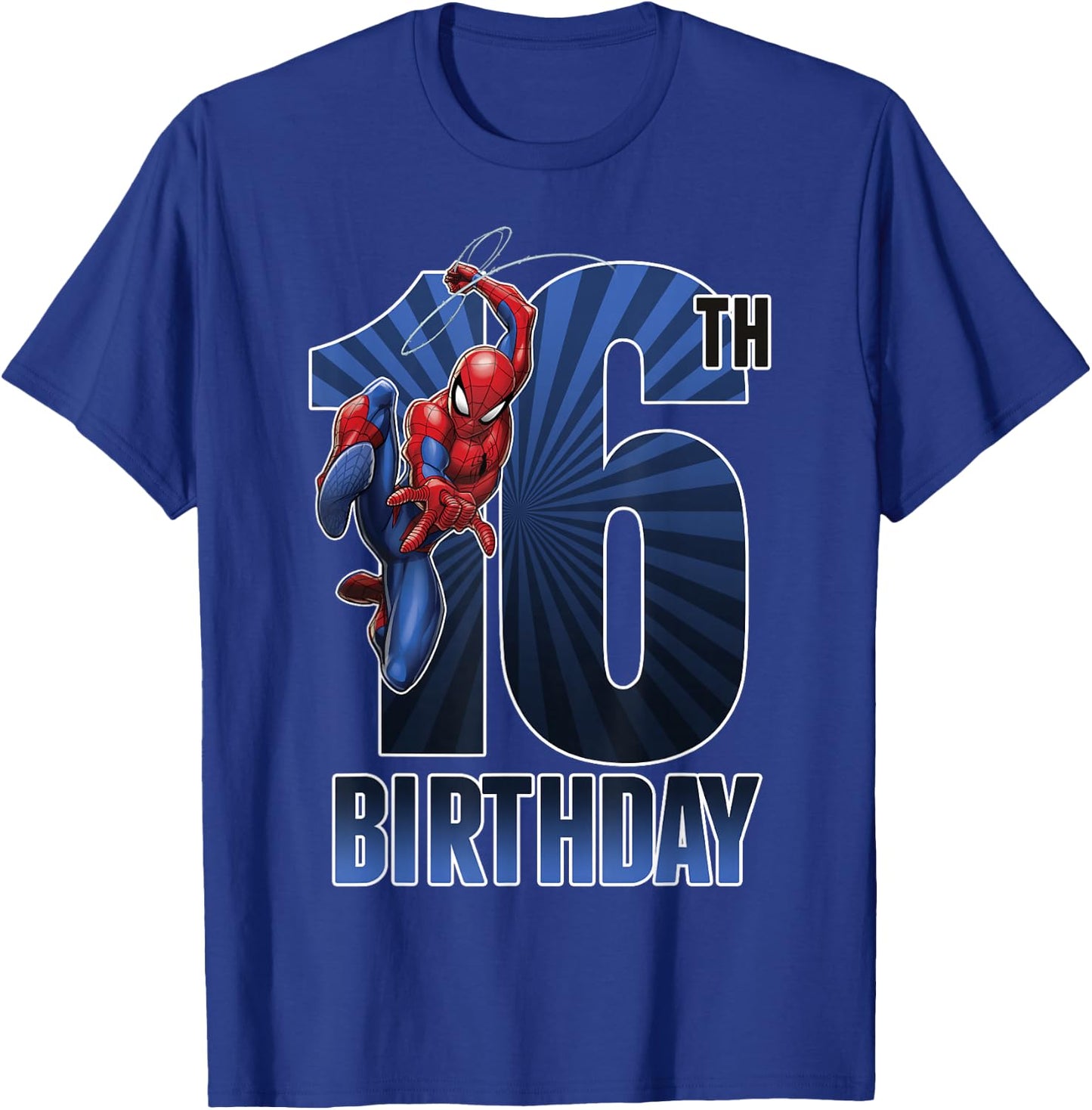 Marvel Spider-Man Swinging 16th Birthday Graphic T-Shirt - T-Shirt | Royal