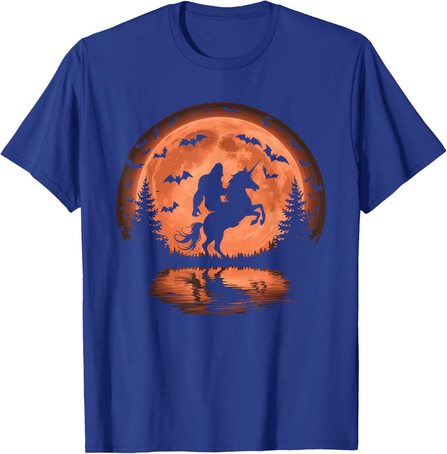 Bigfoot Riding Unicorn T-Shirt - T-Shirt | Royal