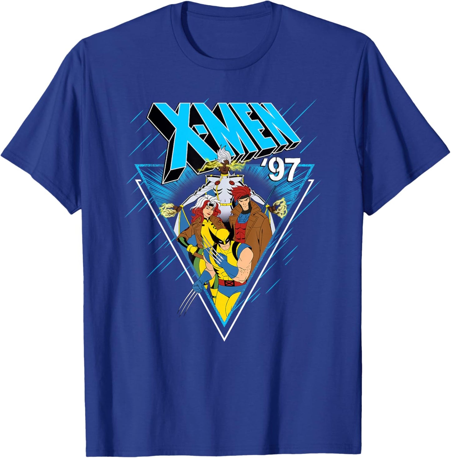 Marvel X-Men '97 Storm Rogue Gambit Wolverine Triangle T-Shirt - T-Shirt | Royal