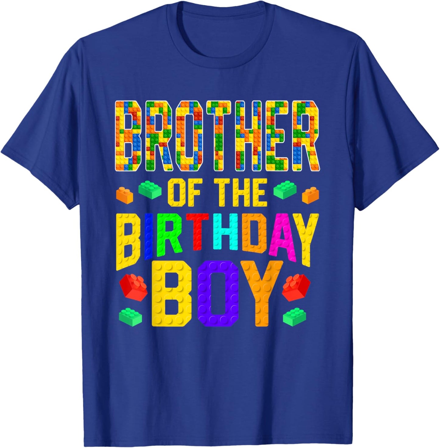 Brother of The Birthday Boy Master Builder Building Blocks T-Shirt - T-Shirt | Royal