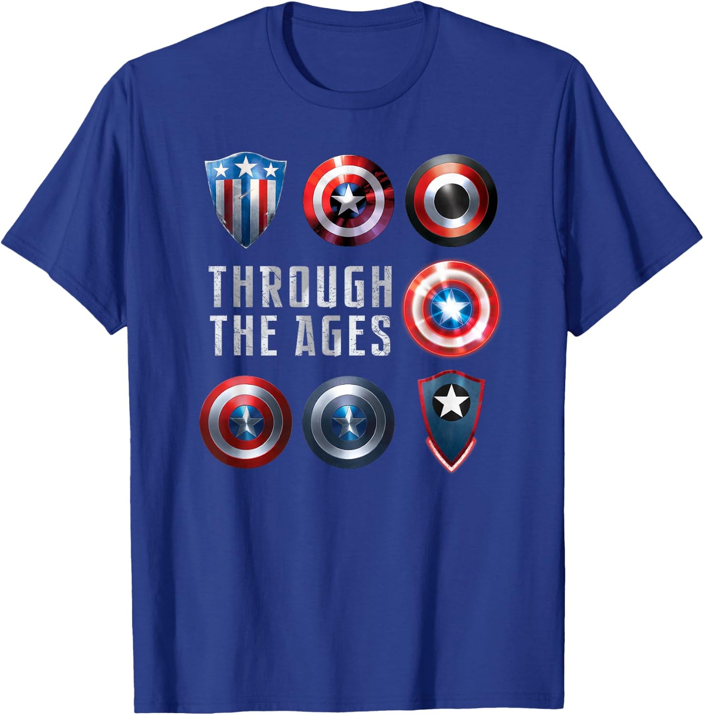 Marvel Captain America Shield Styles T-Shirt - T-Shirt | Royal