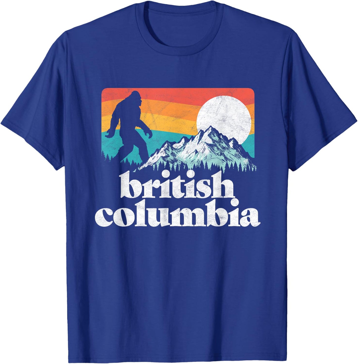 British Columbia Canada Bigfoot Mountains T-Shirt - T-Shirt | Royal