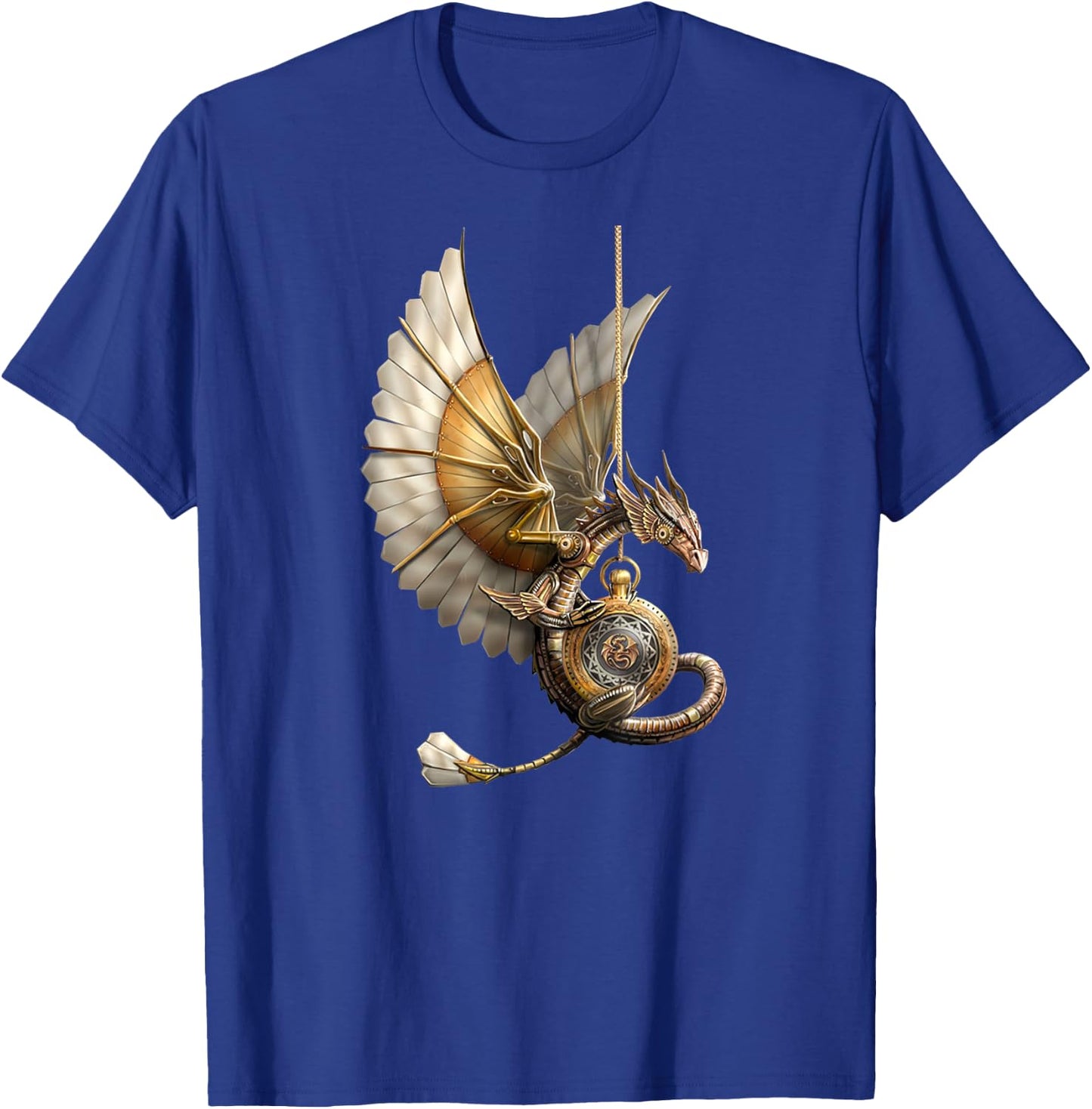 Steampunk Dragon on Clock Vintage T-Shirt - T-Shirt | Royal