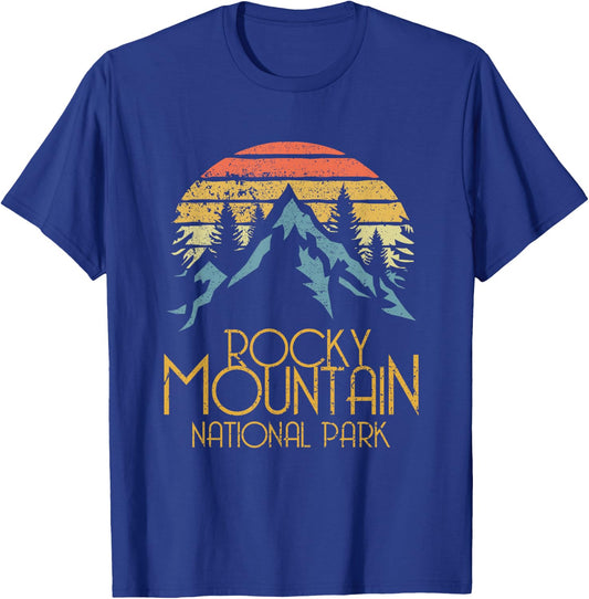 Vintage Rocky Mountains National Park Colorado Retro T-Shirt - T-Shirt | Royal