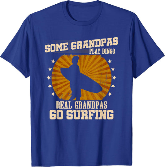 Surfer Grandpa Shirt - Real Grandpas Go Surfing T-Shirt - T-Shirt | Royal