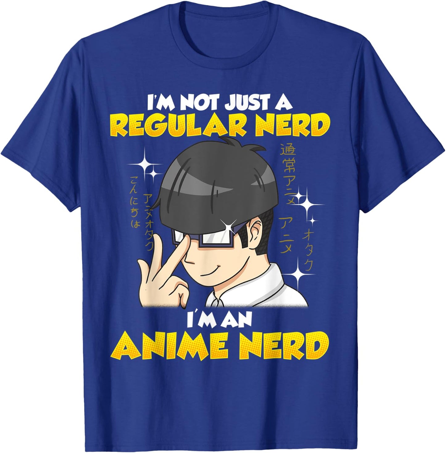 Anime Nerd Kawaii Chibi Otaku Manga Boy with Glasses T-Shirt - T-Shirt | Royal