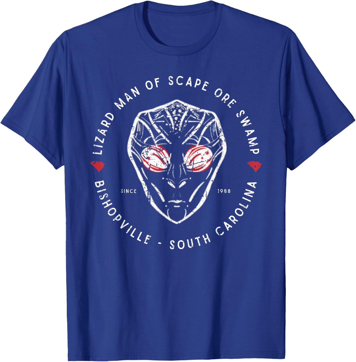 Lizard Man of Scape Ore Swamp Bishopville SC Famous Cryptid T-Shirt - T-Shirt | Royal