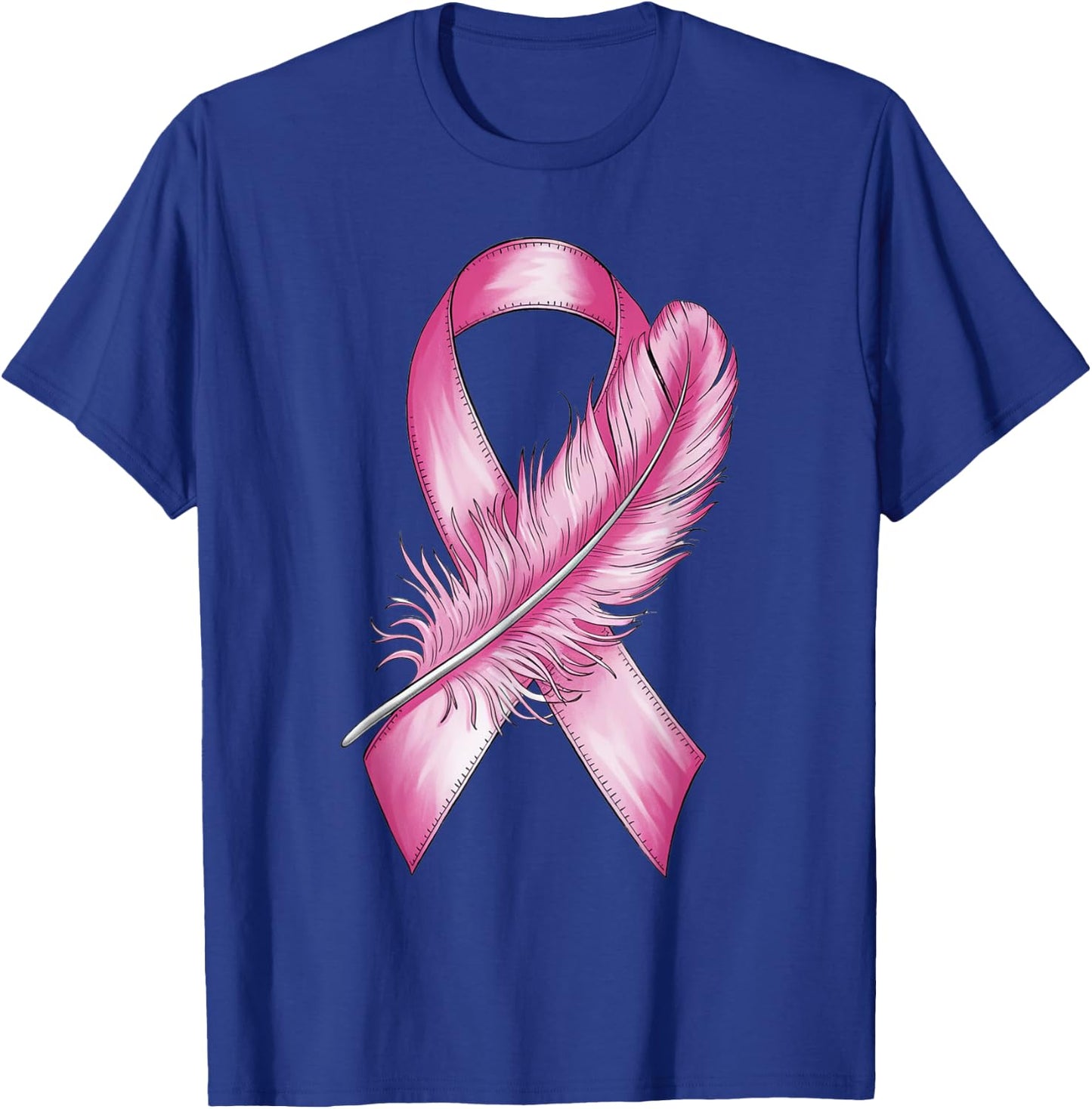 Pink Ribbon Breast Cancer Awareness T-Shirt - T-Shirt | Royal