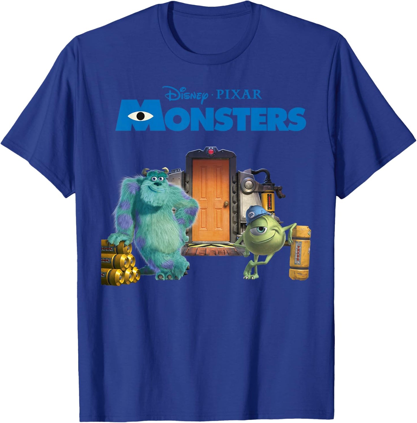 Disney Pixar Monsters, Inc Scream Factory Movie Poster T-Shirt - T-Shirt | Royal