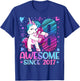 8 Year Old Unicorn Gifts For Girls 8th Birthday Girl Party T-Shirt - T-Shirt | Royal