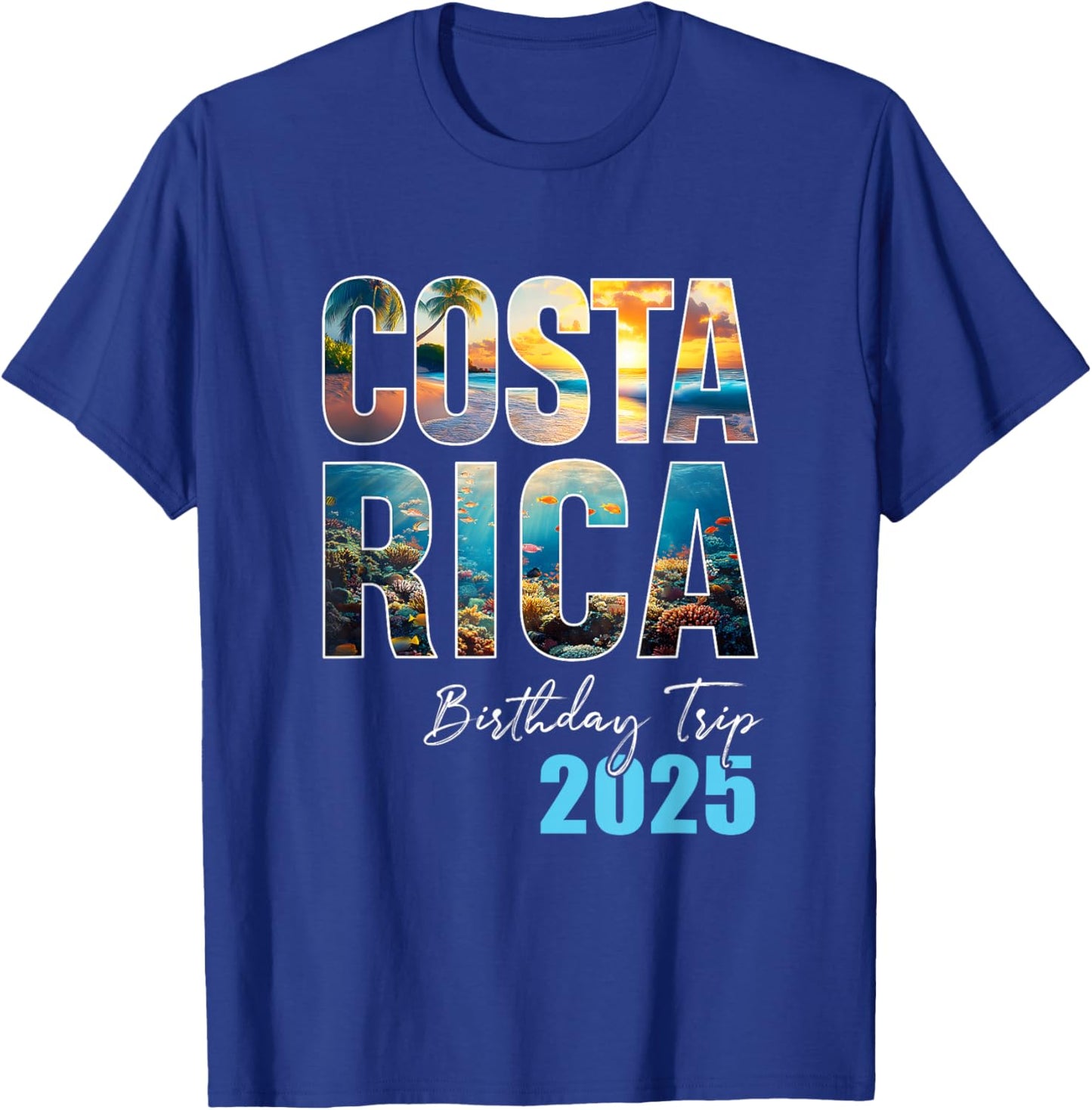 Costa Rica Birthday Trip 2025 Cruise - -Adult, Black, Small, Short Sleeve, Cotton 65% Polyester 35%, Novelty T-Shirt - T-Shirt | Royal
