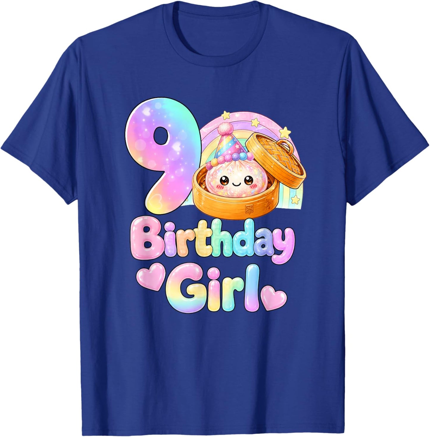 9th Birthday Girl Kawaii Dumpling Anime Birthday Party T-Shirt - T-Shirt | Royal