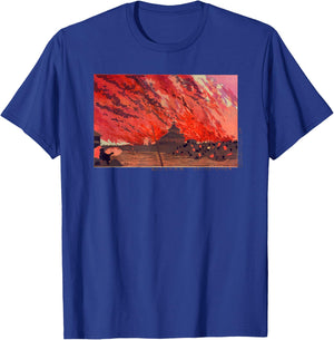 Japanese Art Hiroshige Woodblock Art Classic Print Retro T-Shirt - T-Shirt | Royal