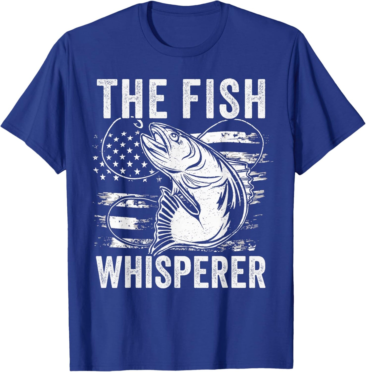 The Fish Whisperer US Flag Fishing T-Shirt - T-Shirt | Royal