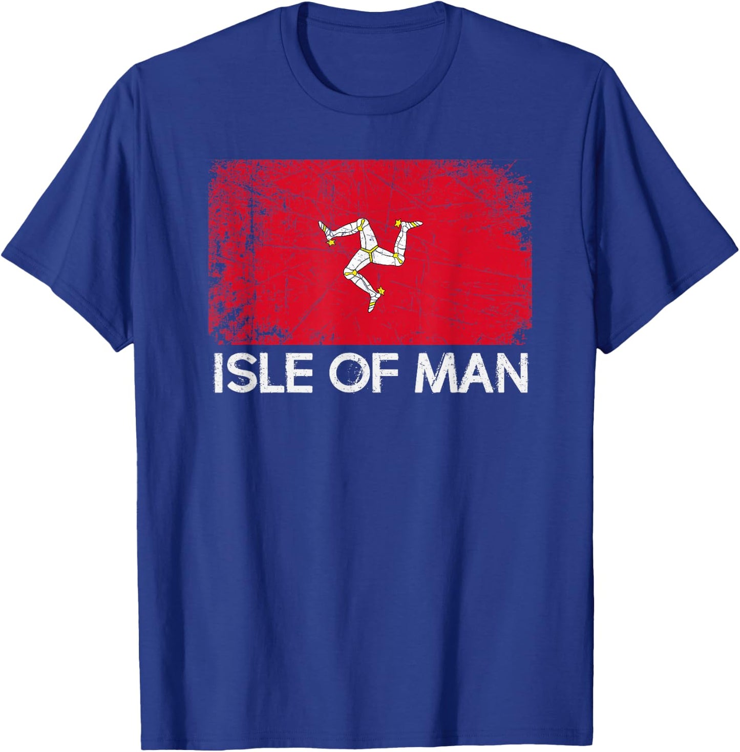 Manx Flag | Vintage Made In Isle of Man Gift T-Shirt - T-Shirt | Royal
