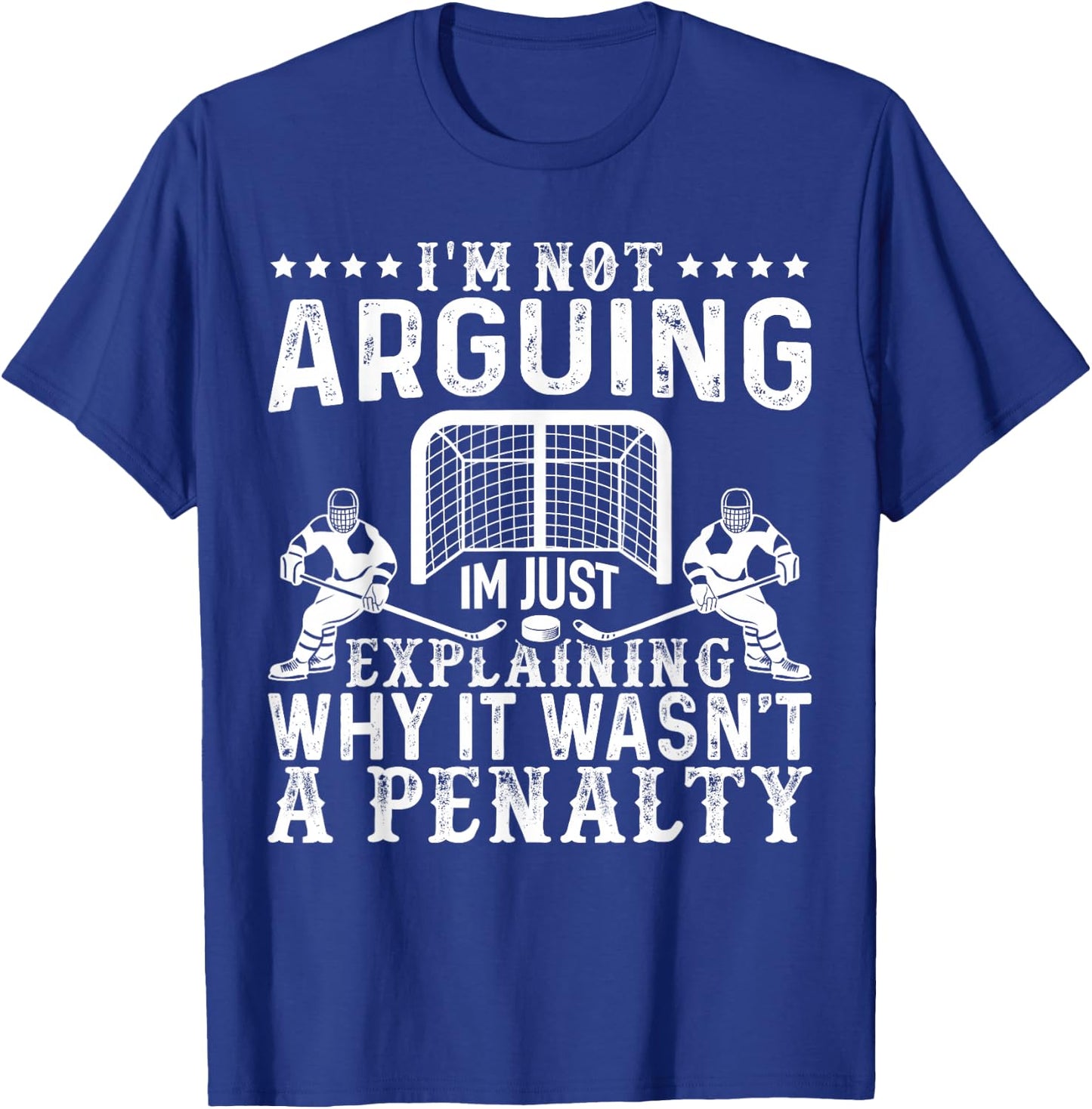 Hockey Player Arguing Gift Funny Ice Hockey T-Shirt - T-Shirt | Royal