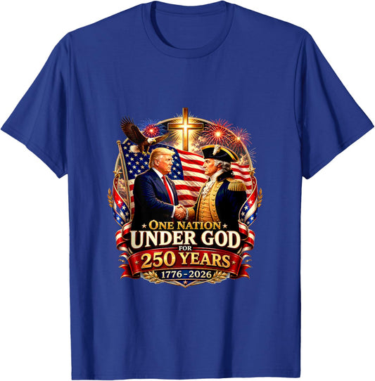 250 Years America Anniversary 250th Trump Washington T-Shirt - T-Shirt | Royal