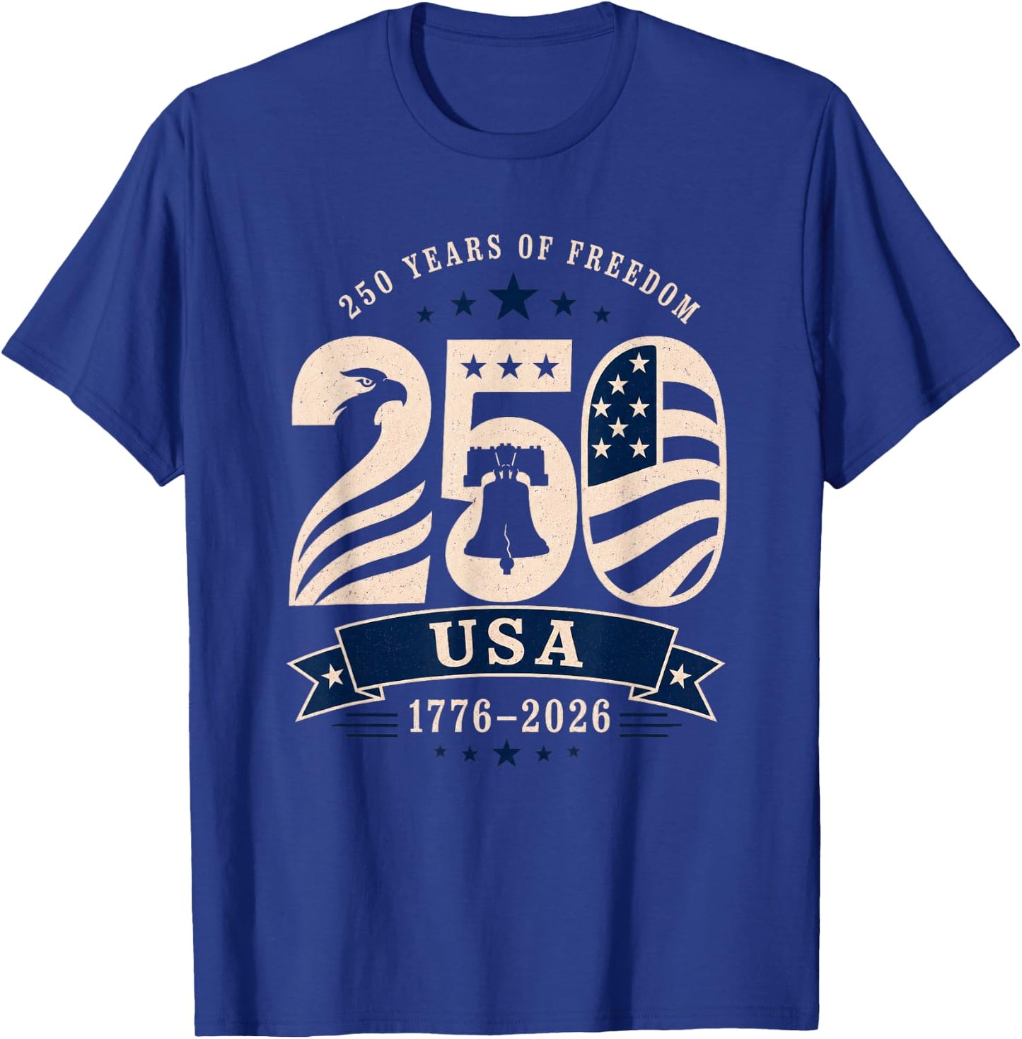 Patriotic Vintage 250th Anniversary USA 250 Year 4th of July T-Shirt - T-Shirt | Royal