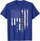 Vintage USA Vizsla Dog Silhouette American Flag Funny Gift T-Shirt - T-Shirt | Royal
