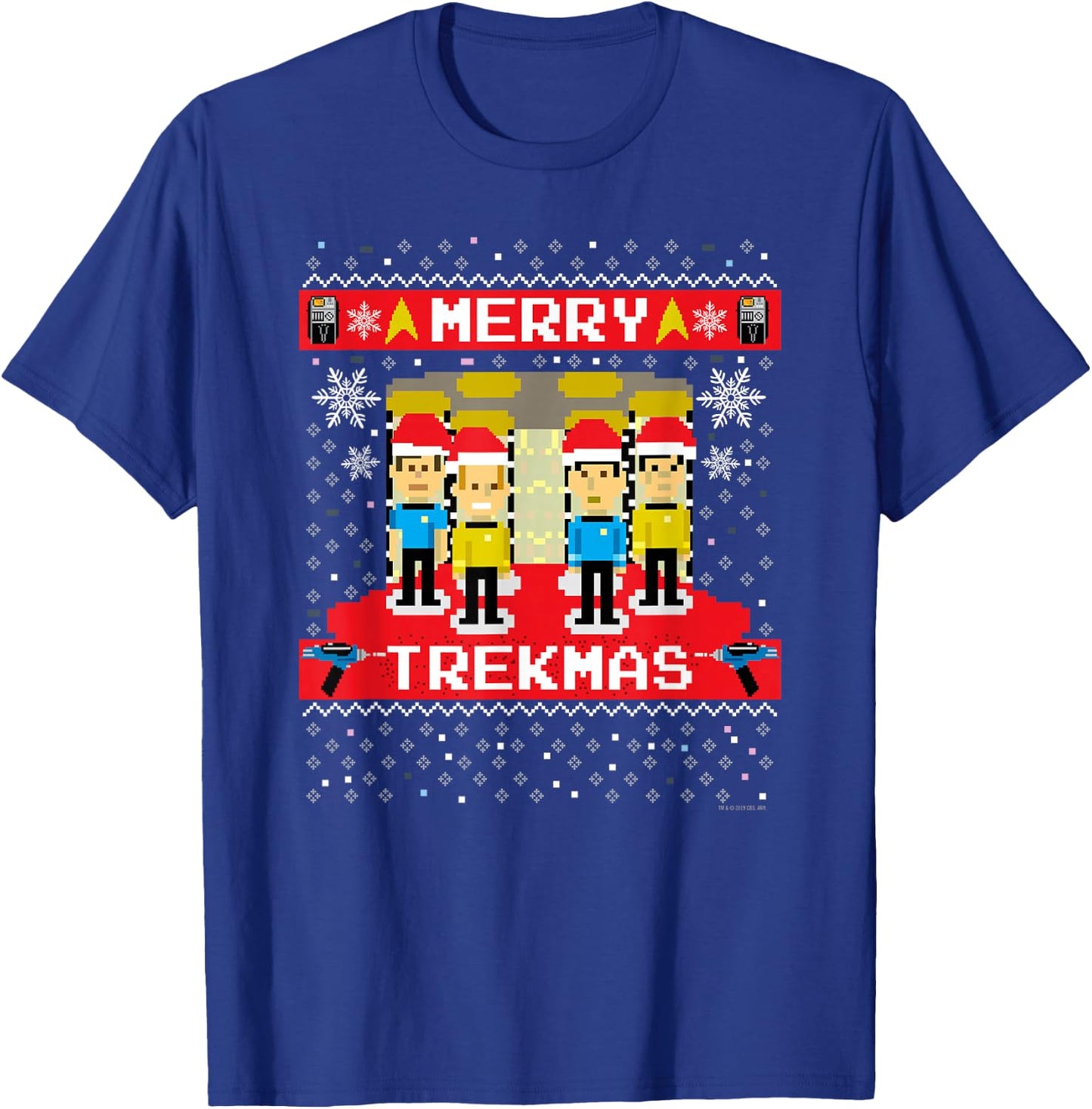 Star Trek: The Original Series Merry Trekmas T-Shirt - T-Shirt | Royal