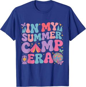 Groovy In My Summer Camp Era Retro Summer Camper Women Kids T-Shirt - T-Shirt | Royal
