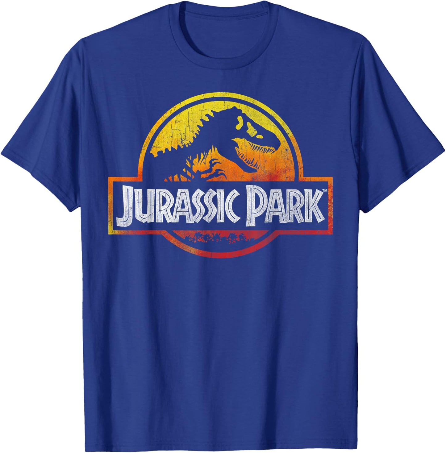 Jurassic Park Deep Red Fire Colors Logo T-Shirt - T-Shirt | Royal