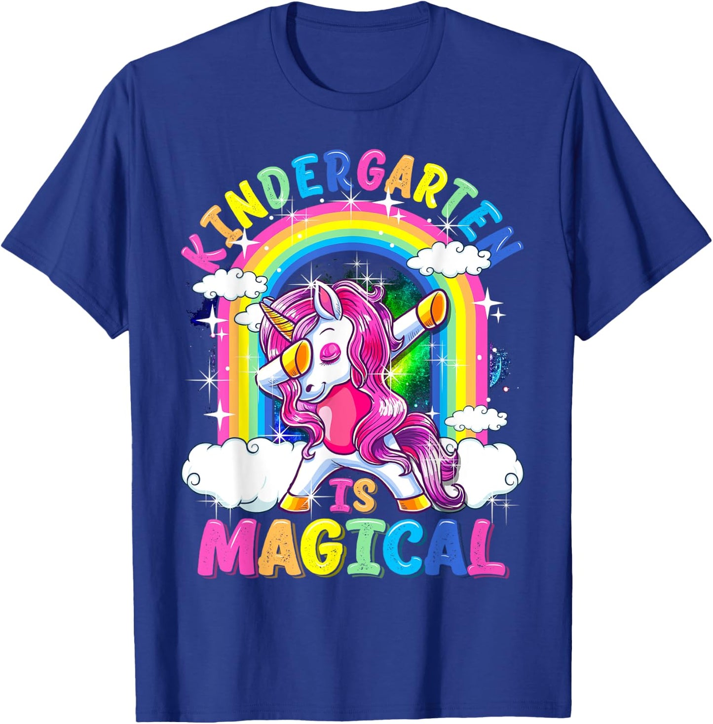 Kindergarten Is Magical Dabbing Unicorn Back To School Girls T-Shirt - T-Shirt | Royal