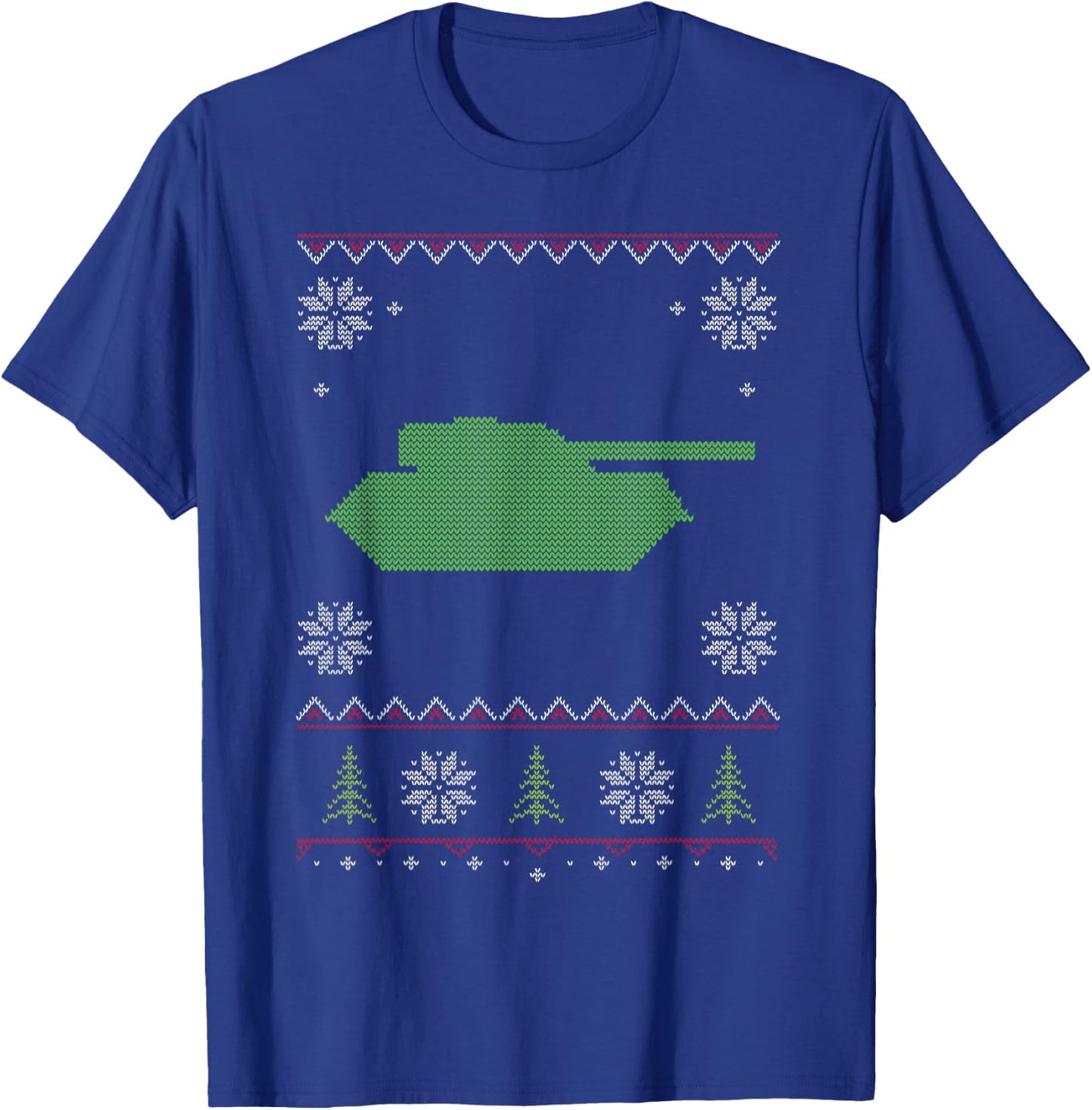 Army Tank Ugly Sweater Christmas T-Shirt - T-Shirt | Royal