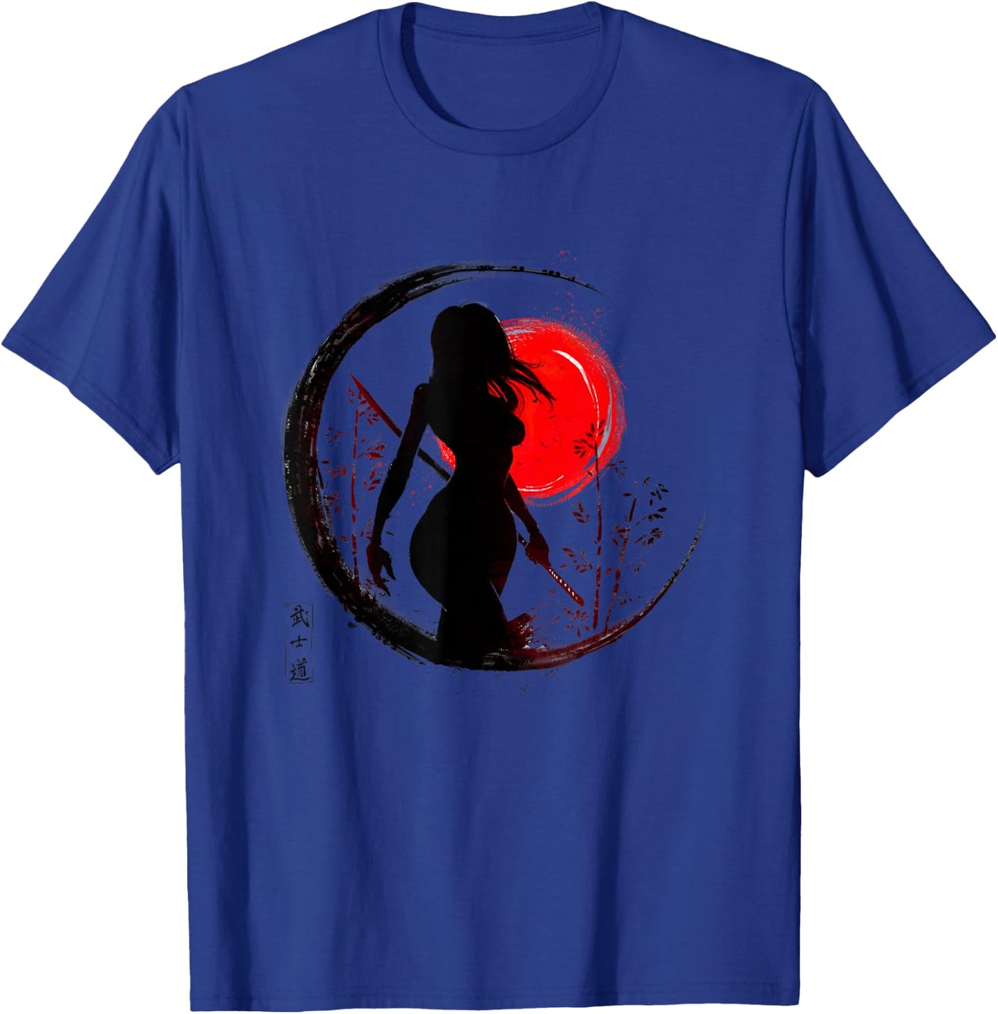 Japanese Female Samurai Warrior T-Shirt - T-Shirt | Royal