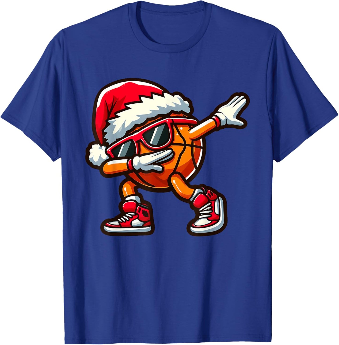 Dabbing Basketball Ball Christmas Funny Toddler Boys Pajamas T-Shirt - T-Shirt | Royal